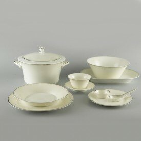 Bộ Bàn Ăn Minh Long 30 Sản Phẩm Tulip Ngân Sa