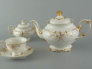 Bộ Trà Minh Long 1.3 L Đài Các Trang Trí Hoa Vàng