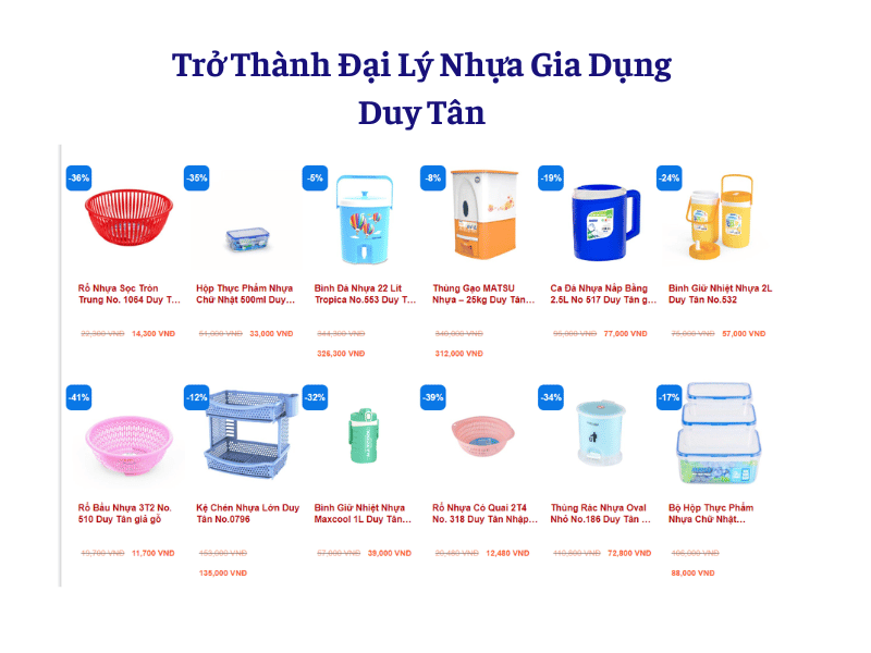 Sản phẩm đồ gia dụng Duy Tân Phổ Biến Rộng Rãi Khắp Việt Nam